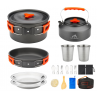 17pcs Camping Cookware Kit, 0.45Gal Pot