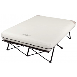 Folding Air Mattress with Steel Frame & Side Table, Battery Pump Included