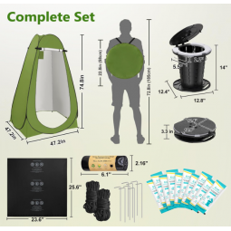 Camp Toilet with Pop-Up Privacy Tent