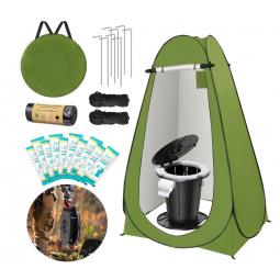 Camp Toilet with Pop-Up Privacy Tent