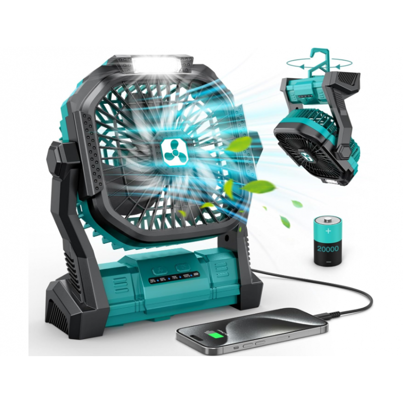 Portable Fan Rechargeable, 20000mAh Cordless Battery Powered Fan with LED Lantern Portable Fan Rechargeable, 20000mAh Cordless Battery Powered Fan with LED Lantern