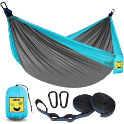 Camping Hammock Double & Single Portable Hammocks with 2 Tree Straps and Attached Carry Bag