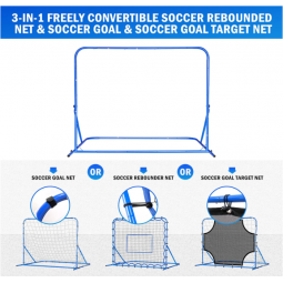 Three Mode Soccer Goal & Rebounder Net & Target Net,Four Targets for Precise Training