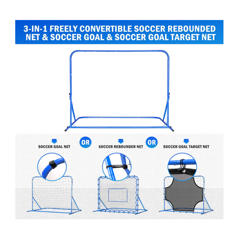 Three Mode Soccer Goal & Rebounder Net & Target Net,Four Targets for Precise Training