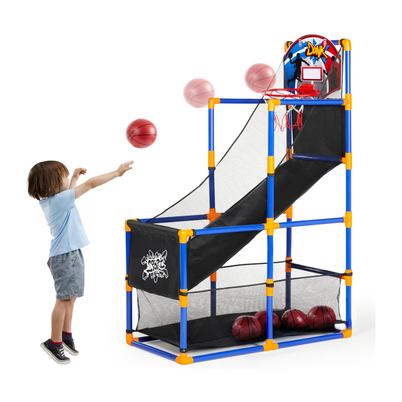 Basketball Game Set with 4 Balls and Hoop for Kids 3 to 12 Years Old Indoor Outdoor Sport Play Basketball Game Set with 4 Balls and Hoop for Kids 3 to 12 Years Old Indoor Outdoor Sport Play