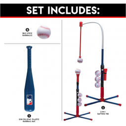 Youth Baseball, Softball + Teeball Hitting Tee Set for Boys + Girls