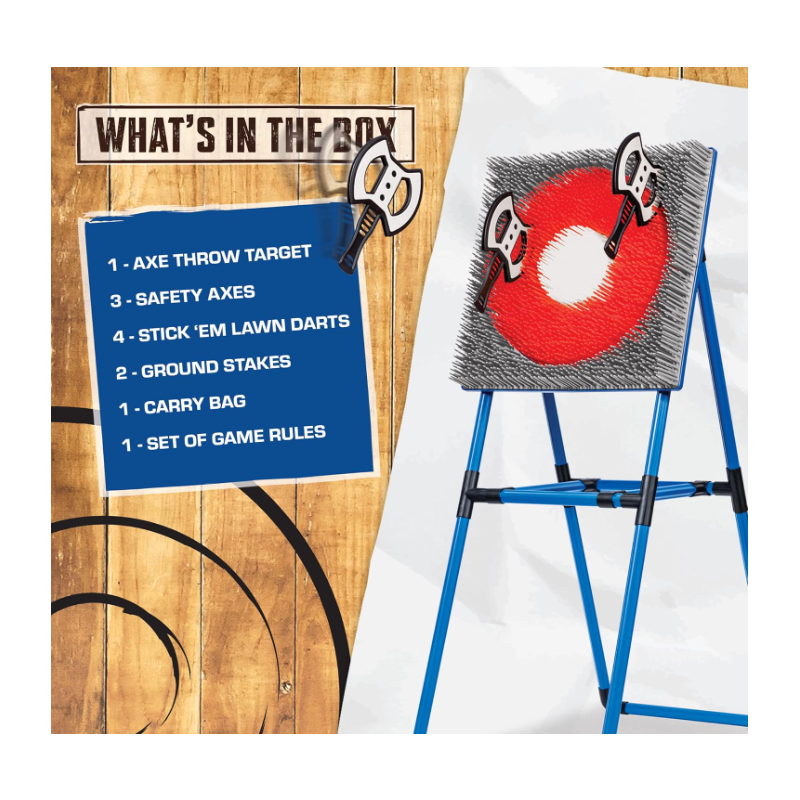 Bristle Axe Throwing Target & 2-in-1 Combo Backyard Game for Indoors and Outdoors