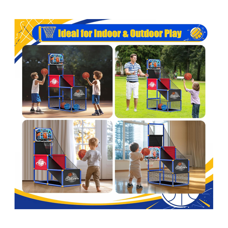Kids Arcade Basketball Hoop with 4 Balls, Indoor Outdoor Single Shot Basketball Game for Toddler Kids Arcade Basketball Hoop with 4 Balls, Indoor Outdoor Single Shot Basketball Game for Toddler