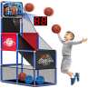 Kids Arcade Basketball Hoop with 4 Balls, Indoor Outdoor Single Shot Basketball Game for Toddler