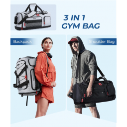 Gym Bag for Women & Men, 35L Sports Travel Duffel Bag with Shoe Compartment