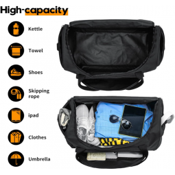 Gym Bag for Men - 55L Black Durable Large Duffle Bag for Travel
