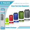 Dry Bag 3-Pack/5-Pack, Ultralight Dry Sack, Outdoor Bags Keep Gear Dry for Hiking, Backpacking