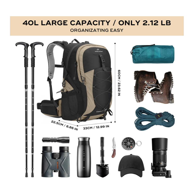 Hiking Backpack,Camping Backpack,40L Waterproof Hiking Daypack with Rain Cover Hiking Backpack,Camping Backpack,40L Waterproof Hiking Daypack with Rain Cover