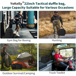 Tactical Duffle Bag Mens Gym Bag- 22 inch Military Duffle Bag with Shoes Compartment