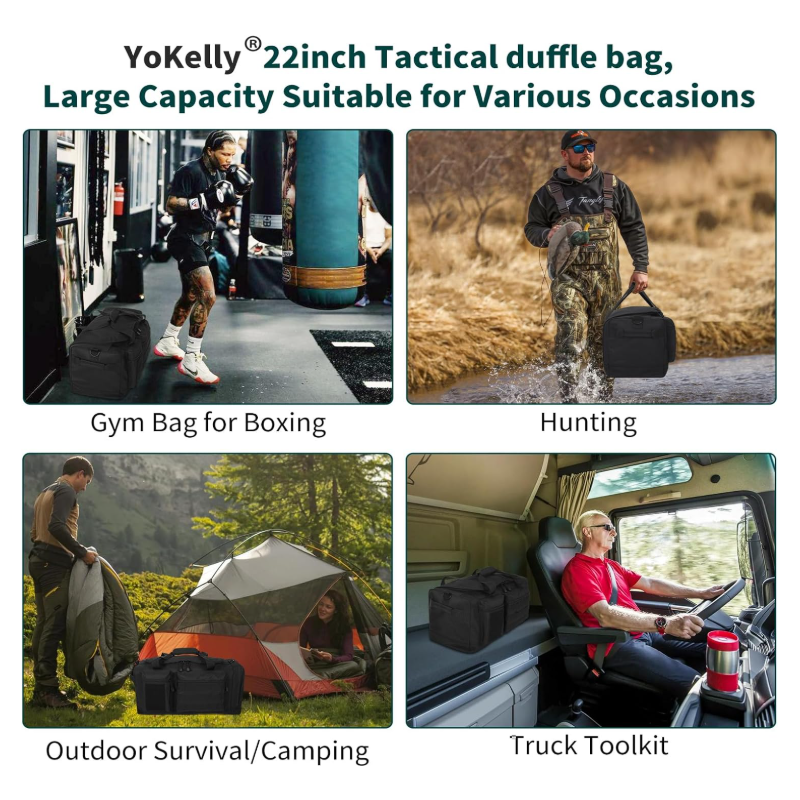 Tactical Duffle Bag Mens Gym Bag- 22 inch Military Duffle Bag with Shoes Compartment Tactical Duffle Bag Mens Gym Bag- 22 inch Military Duffle Bag with Shoes Compartment