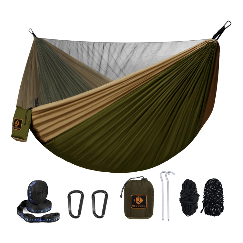 Camping Hammock, Portable Hammocks with Mosquito Net,Lightweight Nylon Parachute Hammock with 10ft Tree Straps Camping Hammock, Portable Hammocks with Mosquito Net,Lightweight Nylon Parachute Hammock with 10ft Tree Straps
