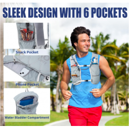 Lightweight Running Vest for Women and Men Hydration Backpack Pack with 1.5L Water Bladder Bag for Hiking