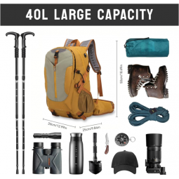 Hiking Backpack 40L, Waterproof Hiking Backpack with Rain Cover