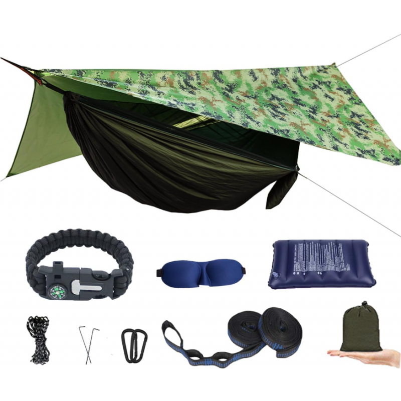 Camping Hammock with Mosquito Net and Rain Fly Camping Hammock with Mosquito Net and Rain Fly