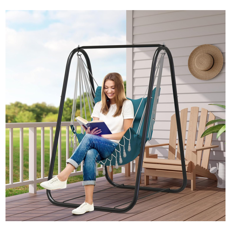 Hammock Chair with Stand,Heavy-Duty and Rustproof Hanging Chair with Stand
