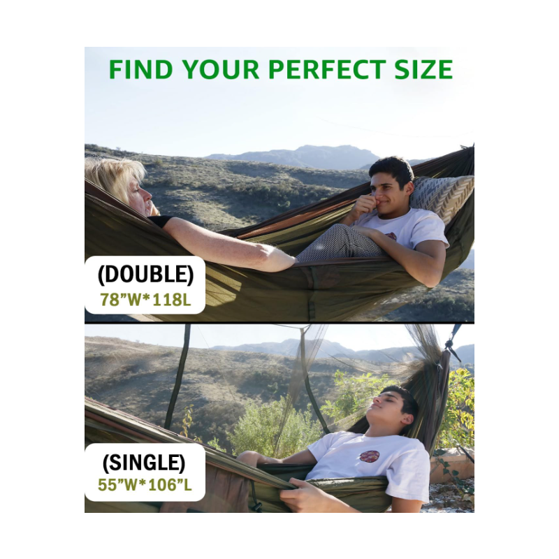 Camping Hammock, Portable Single & Double Hammock with Net