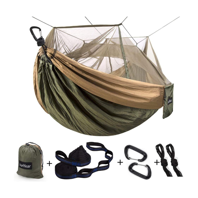 Camping Hammock, Portable Single & Double Hammock with Net Camping Hammock, Portable Single & Double Hammock with Net