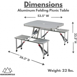 Folding Picnic Table, Lightweight Folding Table