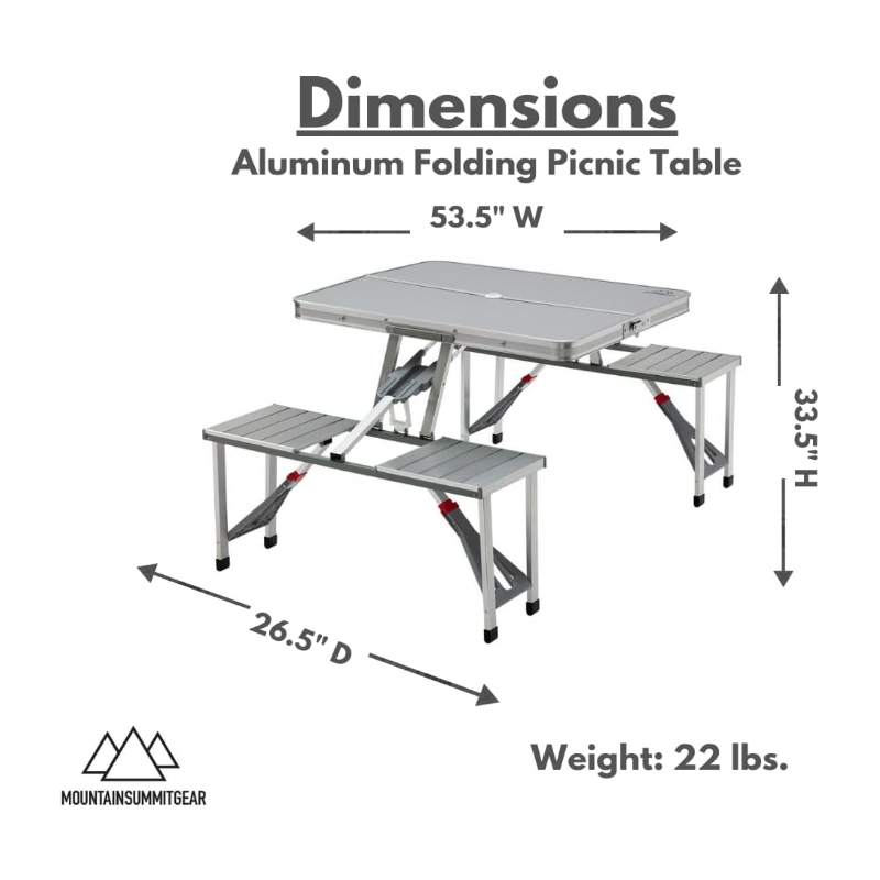 Folding Picnic Table, Lightweight Folding Table