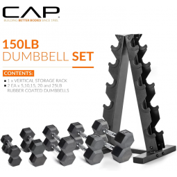 Barbell Dumbbell Set with Rack | Multiple Options in 150lbs and 210lbs
