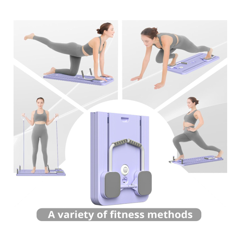 Pilates Board - 2024 Pilates Reformer Set, Multi-Purpose Foldable Pilates Reformer Board for Home