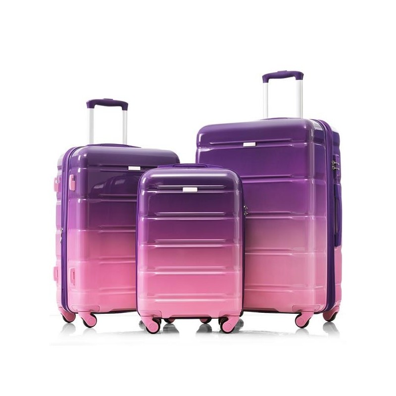 Luggage Set of 3, 20-inch with USB Port, Airline Certified Carry-on Luggage